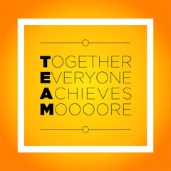 Team Typography - Together Everyone Achieves More - Banner