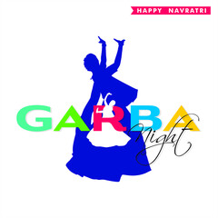 Garba Night Calligraphy - Happy Navratri Banner