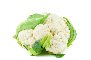 Head of cauliflower isolated on a white background