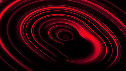 Glowing blurred light stripes in motion over on abstract background. Red rays. Led Light. Future tech. Shine dynamic scene. Neon flare. Magic moving fast lines. Glowing wallpaper. Stock illustration.