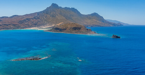Seascape with mountains