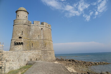 Vauban Turm auf der Insel Tatihou, Cotentin Normandie