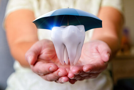 A tooth under an umbrella
