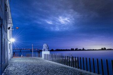 View along the Tagus River from the pier of Vila Franca de Xira