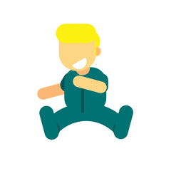 Sitting baby illustration. A simple flat geometric character design