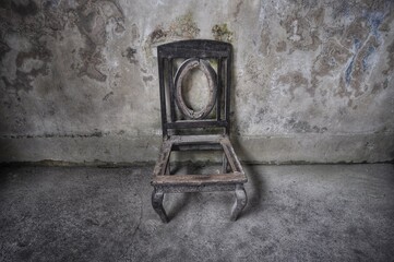 old chair on the wall