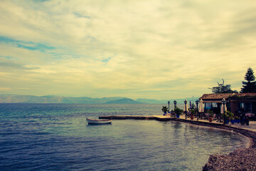 Naklejka premium Café am Strand von Korfu