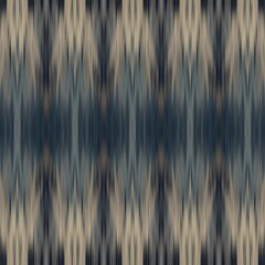 Obraz premium Ikat Abstract Blur Seamless Pattern Ethnic Swatch. High quality illustration. Smudged boho traditional ikat thread design. Fuzzy abstract blobs.
