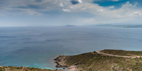 Seascape with mountains