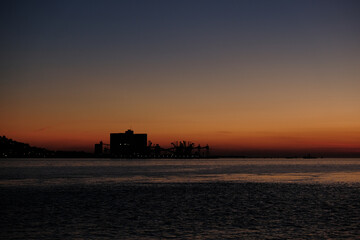 Obraz premium blue hour shot from Trafaria