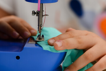 close up of a sewing machine