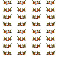 Vector indian decorative wallpaper. Batik indonesia. Colorful pattern with paisley and stylized flowers.