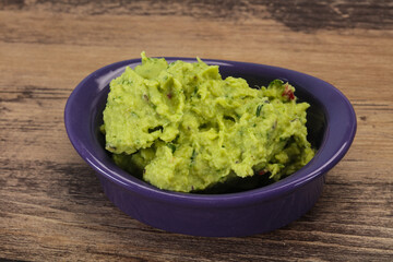 Avocado guacamole sauce with chili pepper