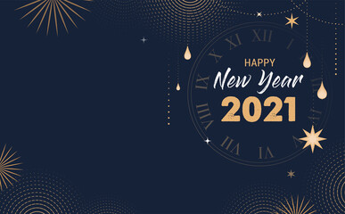 Happy new 2021 year - Elegant abstract background, banner. Vector concept design 
