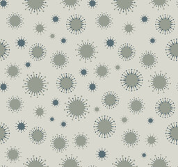 Coronavirus bacterium. Vector drawing pattern