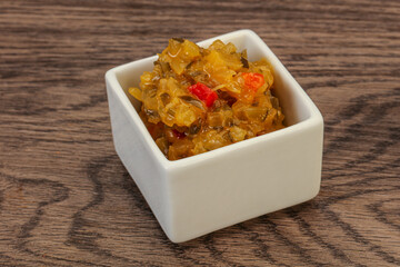 Relish sauce with cucumbers and mustard