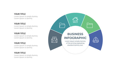 Set of one infographic 5 steps, processes templates, Vector illustration.