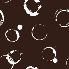 Cup or glass stains pattern. Grunge stains seamless background. Coffee. Wine. Water. Juice. Coffee or tea cup. Wine glass stain. Splatter. Splash. Drinks splash.