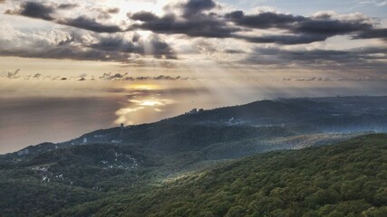 clouds over mountains