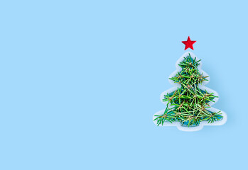 christmas tree on blue background