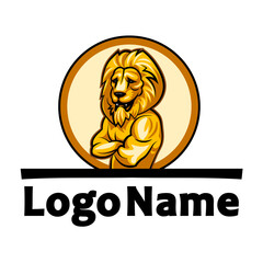 The stylized black and white image of a lion head. Icon for use in logos. - 384761768