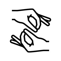 sign language line icon vector. sign language sign. isolated contour symbol black illustration