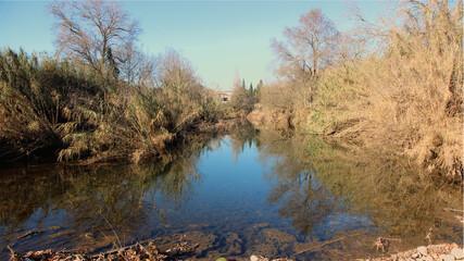 Photograph of the El Manel River, in Vilafant in the province of Girona, Spain