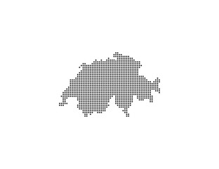 Fototapeta na wymiar Switzerland, country, dotted map on white background. Vector illustration.