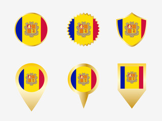 Vector flag set of Andorra.