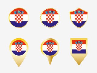 Vector flag set of Croatia