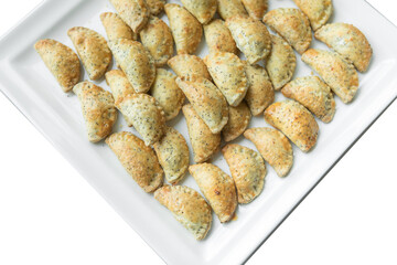 Close up of traditional turkish pastry pogaca with cheese  