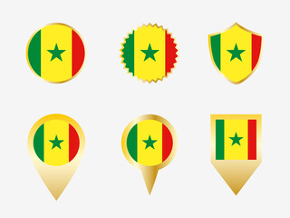 Vector flag set of Senegal.