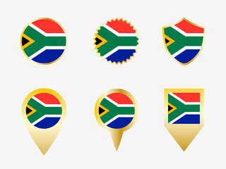 Vector flag set of South Africa