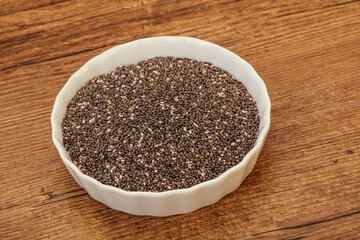 Seasoning chia seeds in the bowl