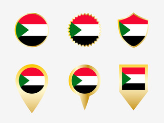 Vector flag set of Sudan