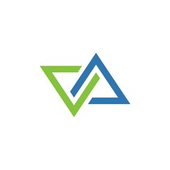 Letter VA Logo, Letter AV Logo, va blue green