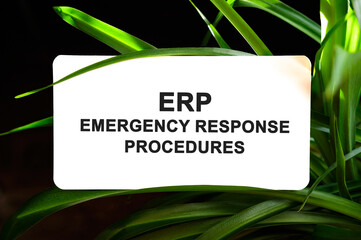 ERP EMERGENCY RESPONSE PROCEDURES text on white surrounded by green leaves