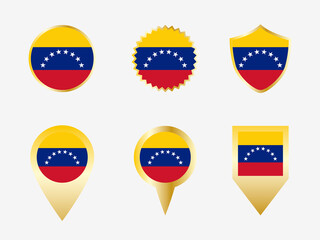 Vector flag set of Venezuela
