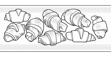 Buns hand drawn vector doodles illustration.