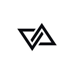 Letter VA Logo, Letter AV Logo, black