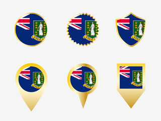 Vector flag set of British Virgin Islands