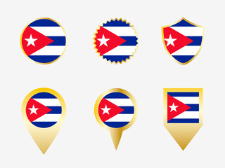 Vector flag set of Cuba