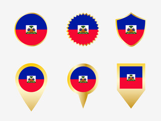 Vector flag set of Haiti