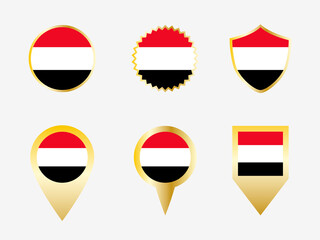 Vector flag set of Yemen