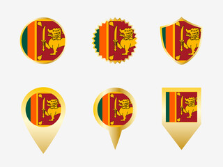 Vector flag set of Sri Lanka