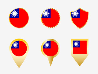 Vector flag set of Taiwan