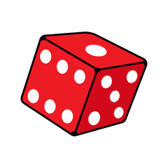 Cartoon Isolated Red Dice Illustration