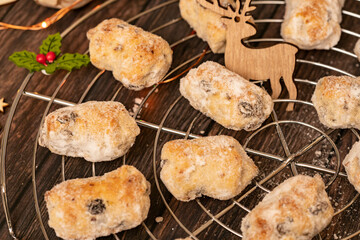 MIni Christmas Stollen. Traditional German Christmas cake with dried fruit