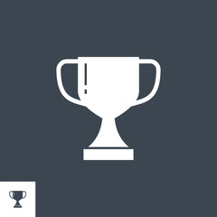 Winner Cup related vector glyph icon. Isolated on black background. Vector illustration.