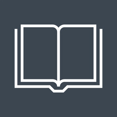 Book Thin Line Vector Icon. Flat icon isolated on theblack background. Editable EPS file. Vector illustration.